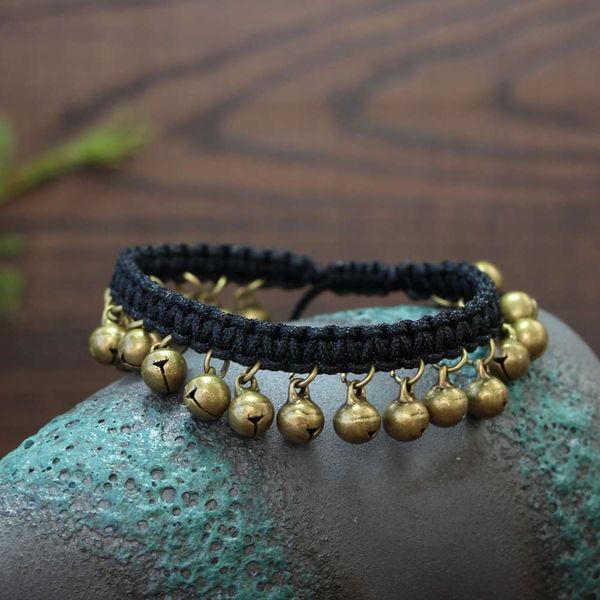 ornament bronze bell ring wax rope hand woven wenyisen accessories women's bracelet, Red;blue
ornament bronze bell ring wax rope hand woven wenyisen accessories women's bracelet, Red;blue