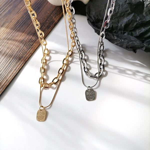 pendant necklaces european and american personality double-layer necklace net celebrity trendy letter tag temperament simple ins wind gua, Silver
pendant necklaces european and american personality double-layer necklace net celebrity trendy letter tag temperament simple ins wind gua, Silver