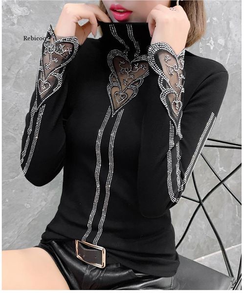 spring korean clothes t-shirt fashion transparent diamonds women ropa mujer cotton bottoming shirt tee women's, White
spring korean clothes t-shirt fashion transparent diamonds women ropa mujer cotton bottoming shirt tee women's, White