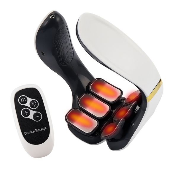 6-zone neck massager with control remote 15 levels strength kneading vertebra muscle hammer tens electric pulse heating therapy
6-zone neck massager with control remote 15 levels strength kneading vertebra muscle hammer tens electric pulse heating therapy