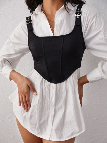 sxy asymmetrical hem buckle tank b08m#, White
sxy asymmetrical hem buckle tank b08m#, White