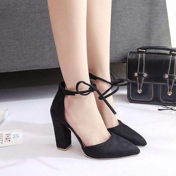 fashion women's shoes thick heel suede shallow mouth ankle straps ladies high sandals single women dress, Black
fashion women's shoes thick heel suede shallow mouth ankle straps ladies high sandals single women dress, Black