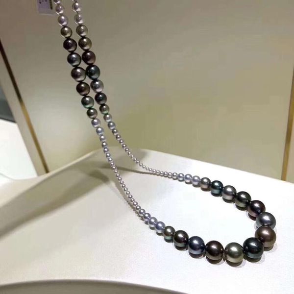 necklaces d117 jewelry natural fresh water 5-10mm black and gray peals for women fine pearls, Silver
necklaces d117 jewelry natural fresh water 5-10mm black and gray peals for women fine pearls, Silver