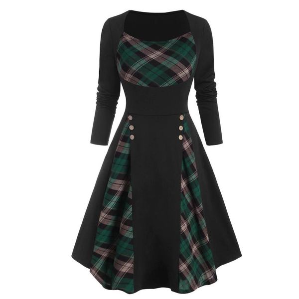 casual dresses 2021 fashion vintage retro women dress o-neck long sleeve plaid with button evening party sukienka, Black;gray
casual dresses 2021 fashion vintage retro women dress o-neck long sleeve plaid with button evening party sukienka, Black;gray