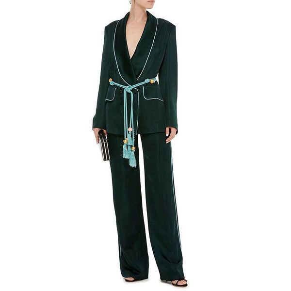 spring streetwear european women two pieces pants sets blazer wide leg loose casual twin outfits suits women's piece, White
spring streetwear european women two pieces pants sets blazer wide leg loose casual twin outfits suits women's piece, White