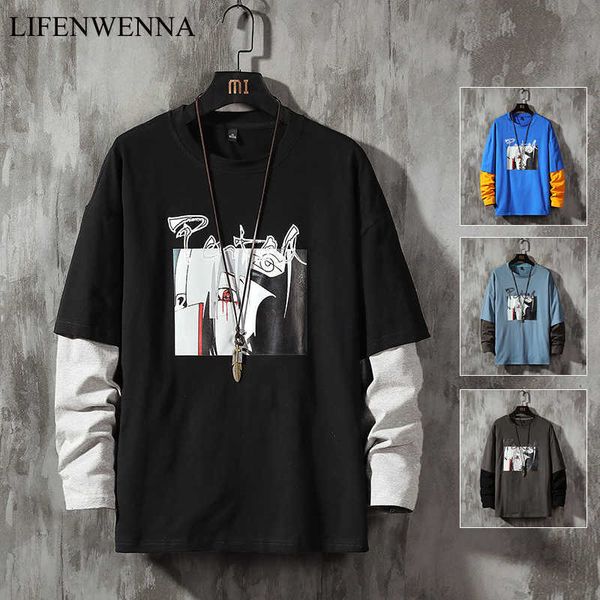spring fashion patchwork men's t shirt o neck long sleeve t shirts mens clothes trend casual printing hip hop tees s-3xl 210528, White;black
spring fashion patchwork men's t shirt o neck long sleeve t shirts mens clothes trend casual printing hip hop tees s-3xl 210528, White;black