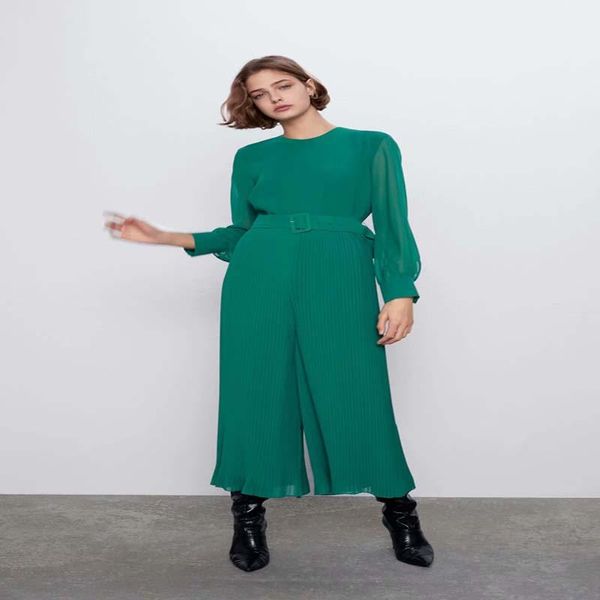 women's jumpsuits & rompers 2021 arrival casual o-neck women fashion solid pleated elegant tie belt waist female ladies jumpsuit, Black;white
women's jumpsuits & rompers 2021 arrival casual o-neck women fashion solid pleated elegant tie belt waist female ladies jumpsuit, Black;white