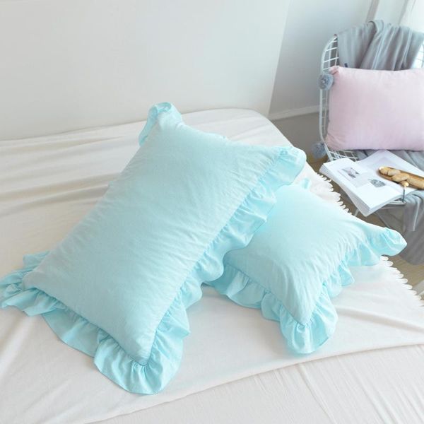 pillow case cilected 2pcs pure color korean princess pillowcase 100% washed cotton cover with ruffles for girls room decoration 48*74
pillow case cilected 2pcs pure color korean princess pillowcase 100% washed cotton cover with ruffles for girls room decoration 48*74