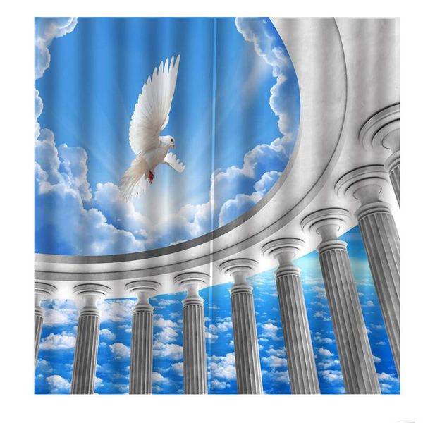 custom european architecture blue sky white clouds pigeon curtain for living room bedroom blackout window drapes home decor &
custom european architecture blue sky white clouds pigeon curtain for living room bedroom blackout window drapes home decor &