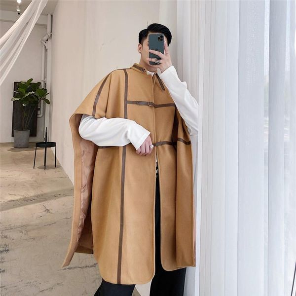 men's wool & blends loose long trench coat cloak retro buckle windbreaker outwear khaki black stand collar m159
men's wool & blends loose long trench coat cloak retro buckle windbreaker outwear khaki black stand collar m159