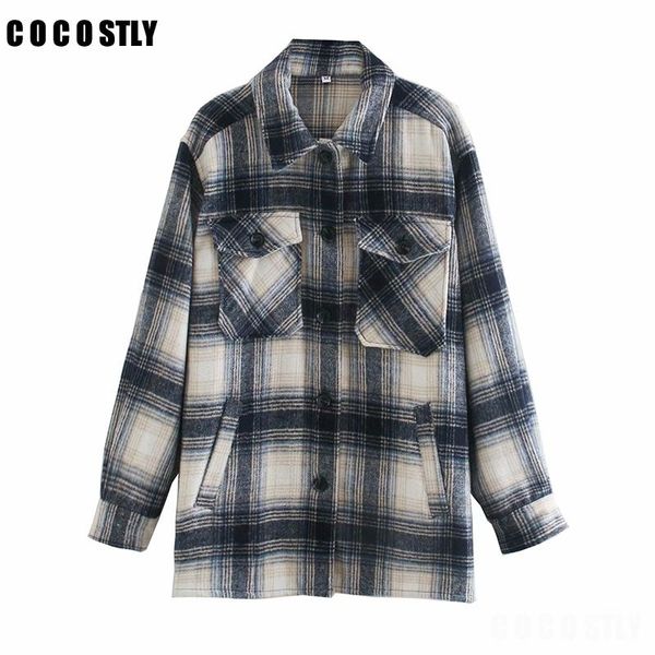 fashion oversize wool coat women plaid jackets vintage long sleeve jacket and ladies korean outerwear 2021 streetwear women's, Black;brown
fashion oversize wool coat women plaid jackets vintage long sleeve jacket and ladies korean outerwear 2021 streetwear women's, Black;brown