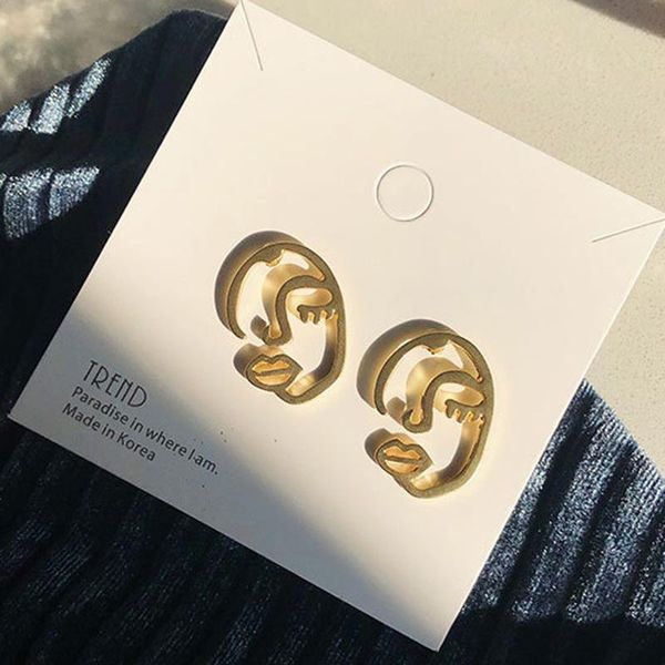 stud 2021 s925 silver needle matte gold color hollow abstract face earrings for women ladies fashion human earring, Golden;silver
stud 2021 s925 silver needle matte gold color hollow abstract face earrings for women ladies fashion human earring, Golden;silver