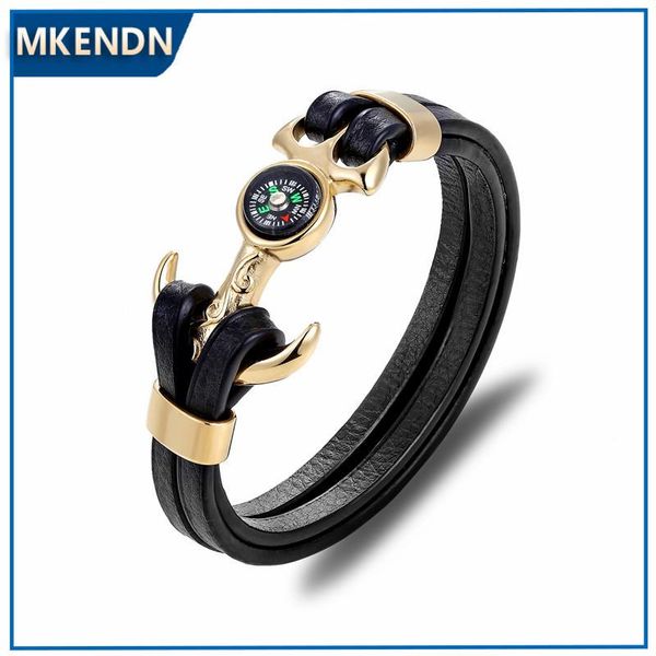 charm bracelets mkendn arrival compass stainless steel anchor shackles black leather bracelet men wristband survival sport fashion jewelry, Golden;silver
charm bracelets mkendn arrival compass stainless steel anchor shackles black leather bracelet men wristband survival sport fashion jewelry, Golden;silver
