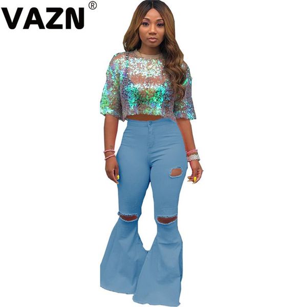 2021 autumn lady 4 colors long flare denim button solid skinny hole jeans fashion women's, Blue
2021 autumn lady 4 colors long flare denim button solid skinny hole jeans fashion women's, Blue