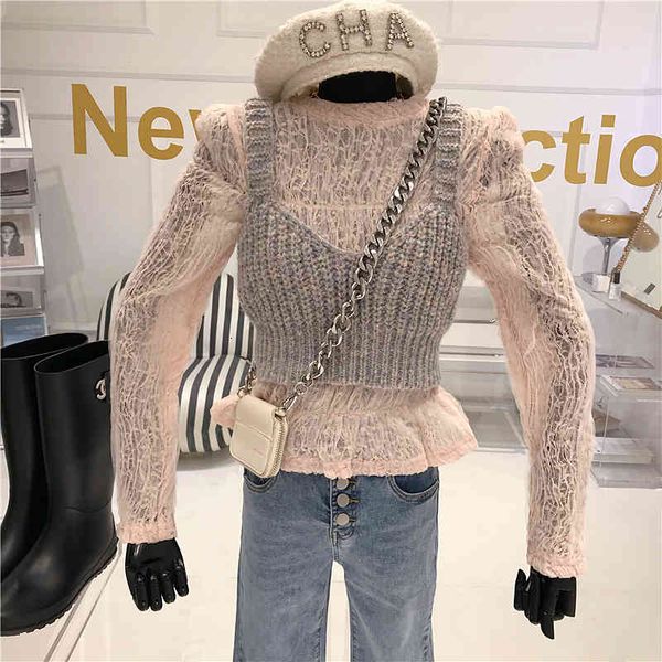 pants set two spring pieces of 2021 female niche design cleavage v mesh stiletto wool waistcoat + short ribbon sleeve, White
pants set two spring pieces of 2021 female niche design cleavage v mesh stiletto wool waistcoat + short ribbon sleeve, White