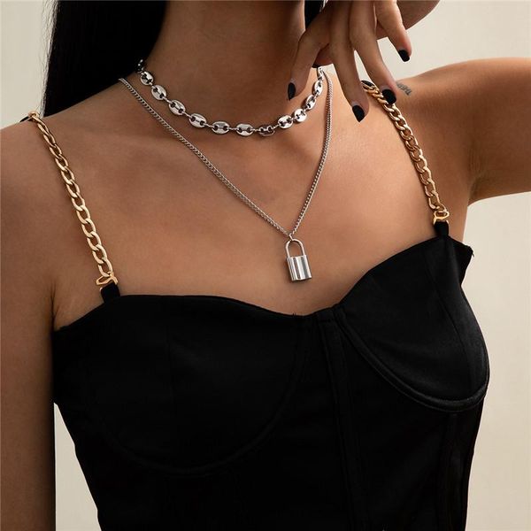 chains korean version classic retro multi-layer tassel necklace female trend all-match nose buckle chain belt lock set jewelry, Silver
chains korean version classic retro multi-layer tassel necklace female trend all-match nose buckle chain belt lock set jewelry, Silver