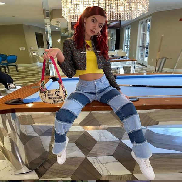 jean women waist casual fashion washed bleached patchwork contrast denim pants high street hip-hop ladies straight jeans, Blue
jean women waist casual fashion washed bleached patchwork contrast denim pants high street hip-hop ladies straight jeans, Blue
