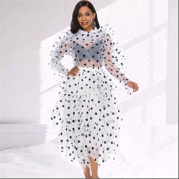 women tracksuits 2 pieces sets blouse skirts polka dot suits ruffles thin transparent shirts elegant tutu jupes lady fashion summer, Gray
women tracksuits 2 pieces sets blouse skirts polka dot suits ruffles thin transparent shirts elegant tutu jupes lady fashion summer, Gray