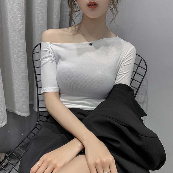 summer off shoulder skew collar solid half sleeve t-shirts girls chic tshirts tees shirt femme for woman 210604, White
summer off shoulder skew collar solid half sleeve t-shirts girls chic tshirts tees shirt femme for woman 210604, White