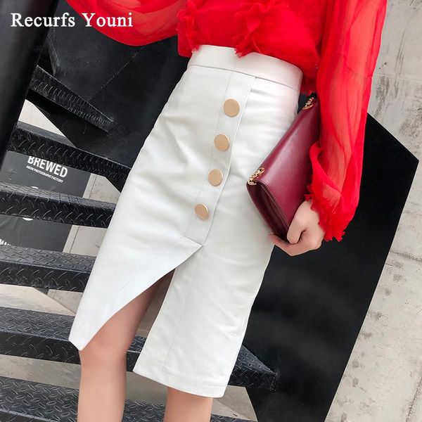 skirts faldas mujer moda 2021 winter womens genuine leather simple golden buttons midi long skirt femme slit jupe black/white saias
skirts faldas mujer moda 2021 winter womens genuine leather simple golden buttons midi long skirt femme slit jupe black/white saias