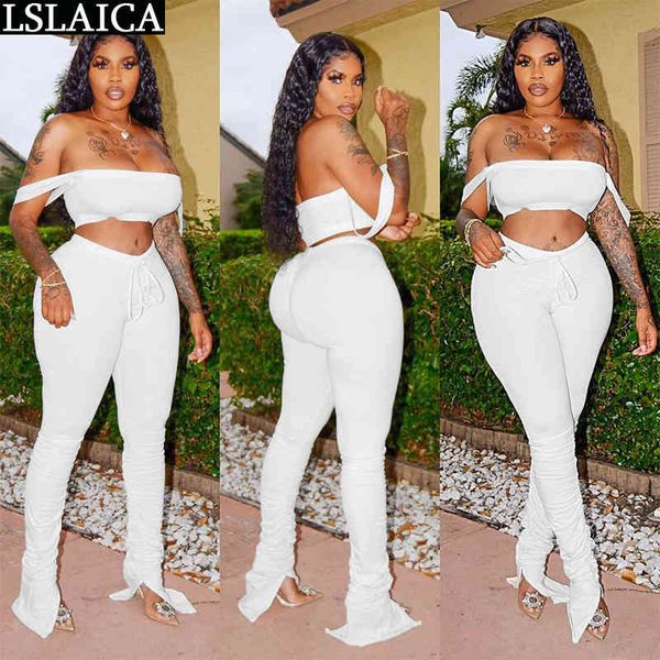 elegant wild 2 piece set women strapless &long pants draped slim solid color two outfits casual sets 210520, White
elegant wild 2 piece set women strapless &long pants draped slim solid color two outfits casual sets 210520, White
