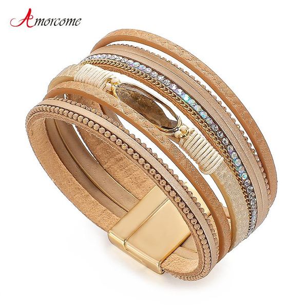 tennis amorcome vintage rhinestone resin stone multilayer pink leather bracelet bangles for women wrap charm bracelets femme jewelry, Golden;silver
tennis amorcome vintage rhinestone resin stone multilayer pink leather bracelet bangles for women wrap charm bracelets femme jewelry, Golden;silver