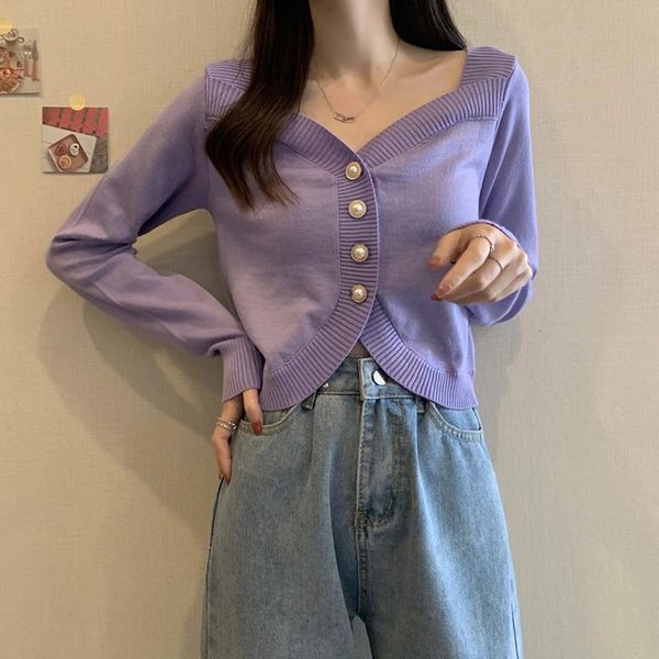 women's knits & tees knitted cardigan sweet pure color clavicle v-neck long sleeves short thin wholesale lady shirt elegant clothing, White
women's knits & tees knitted cardigan sweet pure color clavicle v-neck long sleeves short thin wholesale lady shirt elegant clothing, White