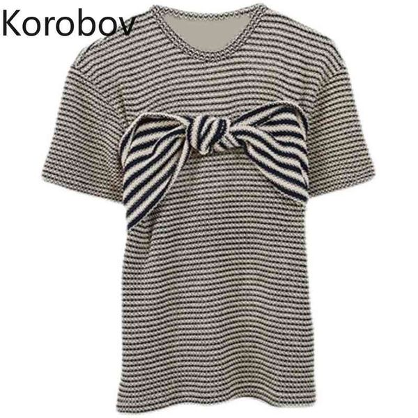 korobov korean vintage o neck striped women t shirts summer new bow patchwork short sleeve t shirt preppy style tee 210430, White
korobov korean vintage o neck striped women t shirts summer new bow patchwork short sleeve t shirt preppy style tee 210430, White