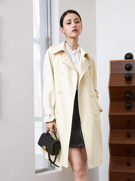 women's trench coats windbreaker spring and autumn middle long 2021 loose waist small beige coat, Tan;black
women's trench coats windbreaker spring and autumn middle long 2021 loose waist small beige coat, Tan;black