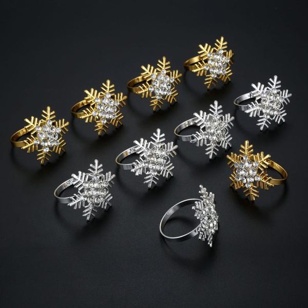 6pcs metal snowflake napkin rings wedding party table decoration towel dinner buckle holder home accessories