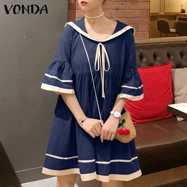 women mini dress vonda 2021 casual solid flare sleeve bohemian vestidos plus size beach sundress ladies vintage pleated robe dresses, Black;gray
women mini dress vonda 2021 casual solid flare sleeve bohemian vestidos plus size beach sundress ladies vintage pleated robe dresses, Black;gray