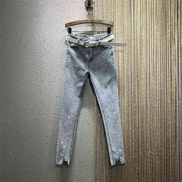 summer autumn denim nine-point jeans women's diamond rhinestones skinny pants girls streetwear pencil a3536 210519, Blue
summer autumn denim nine-point jeans women's diamond rhinestones skinny pants girls streetwear pencil a3536 210519, Blue