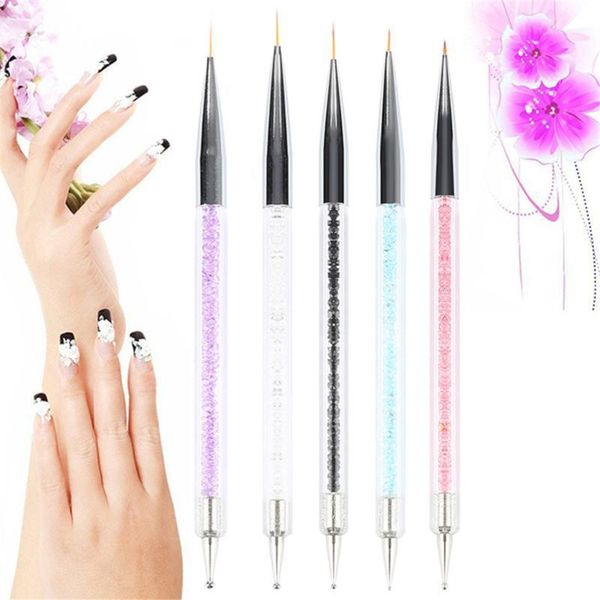 nail art line brush glitters acrylic ultra-thin liner drawing painting pen flower stripes manicure tools1, Yellow