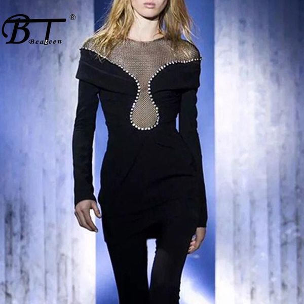 casual dresses beateen elegant solid black full sleeve women bandage party dress o neck rhinestone gifts vestidos 2021, Black;gray
casual dresses beateen elegant solid black full sleeve women bandage party dress o neck rhinestone gifts vestidos 2021, Black;gray