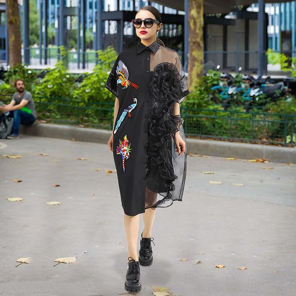 stunning women streetwear shirt es summer patchwork embroidery flowers charming party knee length fashion short sleeves, Black;gray
stunning women streetwear shirt es summer patchwork embroidery flowers charming party knee length fashion short sleeves, Black;gray