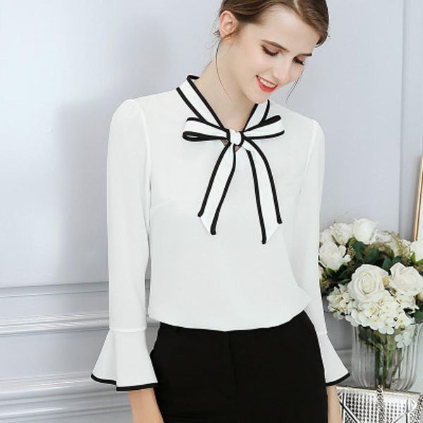 women's blouses & shirts latest fastional casual blouse shirt chiffon full sleeve v-neck solid for summer, White
women's blouses & shirts latest fastional casual blouse shirt chiffon full sleeve v-neck solid for summer, White