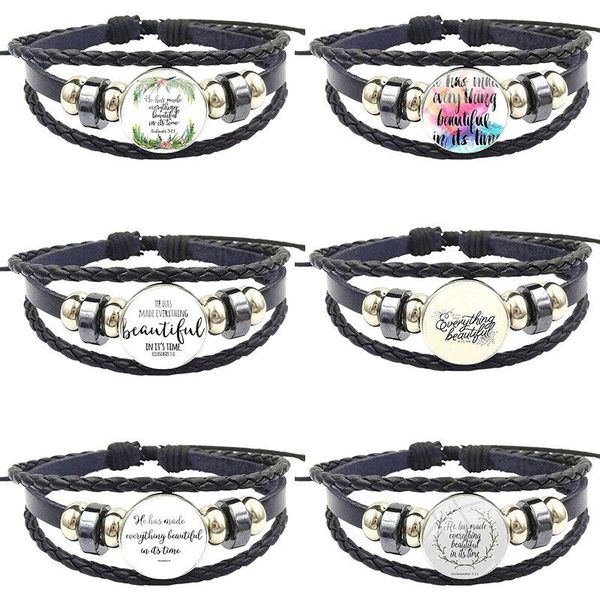charm bracelets jewelry with glass cabochon black leather bracelet bangle for women wedding gift he has made everything beautiful in its tim, Golden;silver
charm bracelets jewelry with glass cabochon black leather bracelet bangle for women wedding gift he has made everything beautiful in its tim, Golden;silver