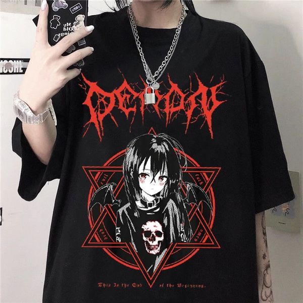 harajuku t shirt aesthetic gothic punk cartoon short sleeve o-neck women summer loose oversize street clothes, White
harajuku t shirt aesthetic gothic punk cartoon short sleeve o-neck women summer loose oversize street clothes, White