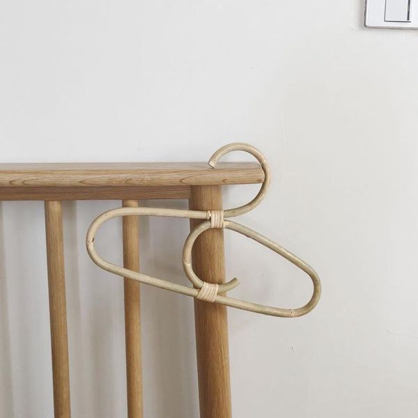 hangers & racks 1-4pcs rattan clothes hanger kids garments organizer childrenrack room decor