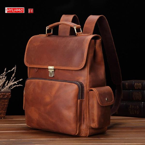 backpack retro genuine leather men shoulder bag large capacity laptravel backpacks crazy horse portable male
backpack retro genuine leather men shoulder bag large capacity laptravel backpacks crazy horse portable male