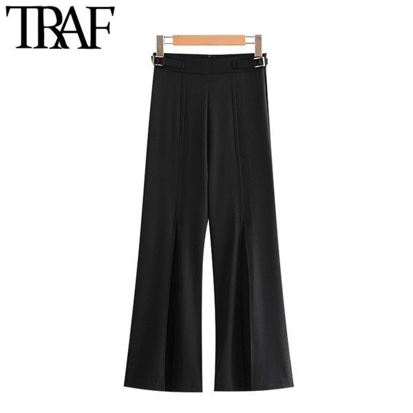 traf women fashion with buckles pleated wide leg pants vintage high waist back zipper female ankle trousers mujer 210415, Black;white
traf women fashion with buckles pleated wide leg pants vintage high waist back zipper female ankle trousers mujer 210415, Black;white