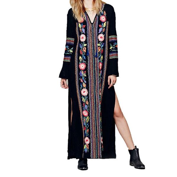casual dresses women bohemian long slim 2021 spring autumn sleeves a line embroidery ethnic female holiday dress chic boho vestido, Black;gray
casual dresses women bohemian long slim 2021 spring autumn sleeves a line embroidery ethnic female holiday dress chic boho vestido, Black;gray