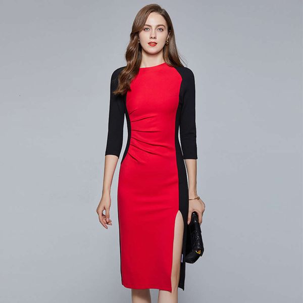 dress dresswomen's style in early autumn medium length round neck 5 sleeve contrast stitching split buttock, Black;gray
dress dresswomen's style in early autumn medium length round neck 5 sleeve contrast stitching split buttock, Black;gray