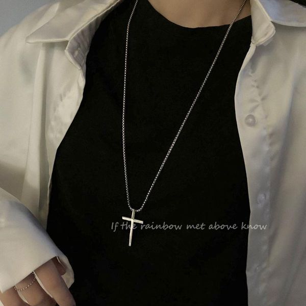 punk fashion classic long cross necklace men stainless steel chain harajuku pendant for women hip hop jewelry gifts necklaces, Silver
punk fashion classic long cross necklace men stainless steel chain harajuku pendant for women hip hop jewelry gifts necklaces, Silver