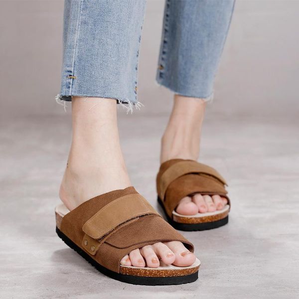 slippers 2021 spring and summer leather thick bottom solid color retro beach casual women's sandals, Black
slippers 2021 spring and summer leather thick bottom solid color retro beach casual women's sandals, Black