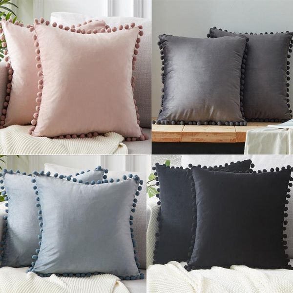 soft velvet pillow with balls cover solid pompom ball cotton cushion pillowcase sofa decoration bedroom decor throw cushion/decorative
soft velvet pillow with balls cover solid pompom ball cotton cushion pillowcase sofa decoration bedroom decor throw cushion/decorative