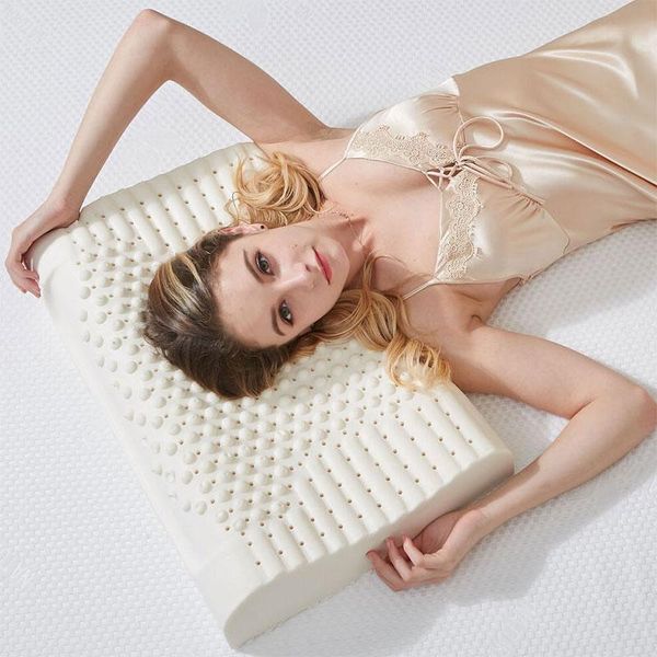 pillow pure natural latex thailand correction cervical spine massage vertebra health bedding 60x40cm
pillow pure natural latex thailand correction cervical spine massage vertebra health bedding 60x40cm