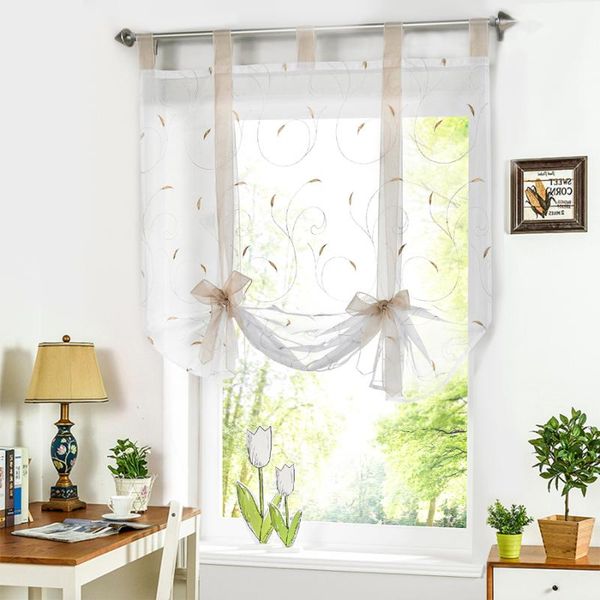 roman shade european embroidery style tie up window curtain kitchen voile sheer tab brand & drapes
roman shade european embroidery style tie up window curtain kitchen voile sheer tab brand & drapes