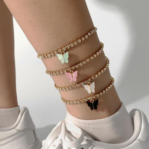 anklets luxury rhinestone chain colorful butterfly pendant anklet crystal fashion korean boho for women jewelry wholesale, Red;blue
anklets luxury rhinestone chain colorful butterfly pendant anklet crystal fashion korean boho for women jewelry wholesale, Red;blue