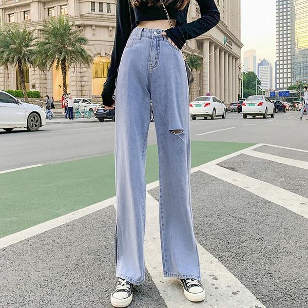 women's jeans for women fashion high waist ripped denim pants girl students ladies casual split fork streetwear vaqueros mujer, Blue
women's jeans for women fashion high waist ripped denim pants girl students ladies casual split fork streetwear vaqueros mujer, Blue
